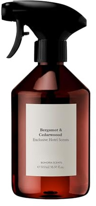 BOHORIA® Raumspray Bergamotte & Zedernholz - Hotel Scents Air Spray 500 ml – Raumduft für Boutique Hotel Feeling – Home Perfume Lufterfrischer holzig & warm (Bergamot & Cedarwood)