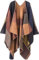 Shmily Girl - Damen Poncho Habe Gestrickt Überdimensionalen Decke Kap-Schal (Plaid/Kakhi)
