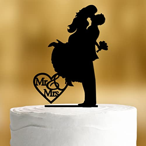 Cake Topper Sprung [mit Schriftzug] - Acryl deko schwarz Hochzeit deko Hochzeitstorte Kuchendeko Tortendekoration Verlobung Tortenstecker Tortendeko Wedding cake