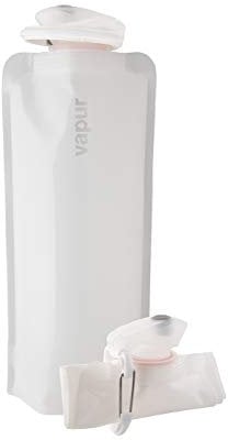 Vapur Flexible, Collapsible Wide Mouth Anti-Bottle with Detachable Carabiner, 23 Ounce, Whiteout, Pack of 1
