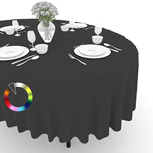 Rollmayer Tischdecke Tischtuch Tischwäsche Gastronomie Kollektion Vivid Uni einfarbig pflegeleicht waschbar 21 Farben zur Auswahl, Produkt für den täglichen Gebrauch(Dunkel Grafit 61, Oval 120x180cm)