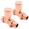 Copper Radiator Valves (Pair) - Straight Valves Suitable for Installation of your copper Heated Towel Rail or Radiator onto your central heating system