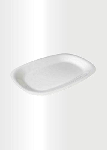 ECO 2 Pack Large 34.4 x 25.3 cm Sandwich Platter Trays | Set of 2 Plastic Platters | Plastic Buffet Trays for Parties, BBQs & Catering Events | Multi-Color Serving Trays (White)