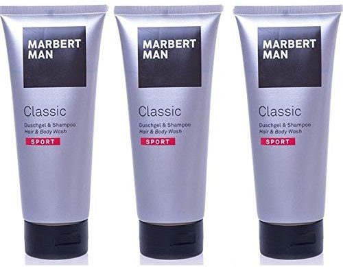 MARBERT Man Classic Sport Duschgel & Shampoo, 3 x 200 ml