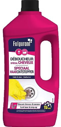 Fulgurant Déboucheur Spécial Cheveux, Action rapide, Cheveux et Poils, Salle de Bain, Douches, Lavabos, Bains, 800 ml