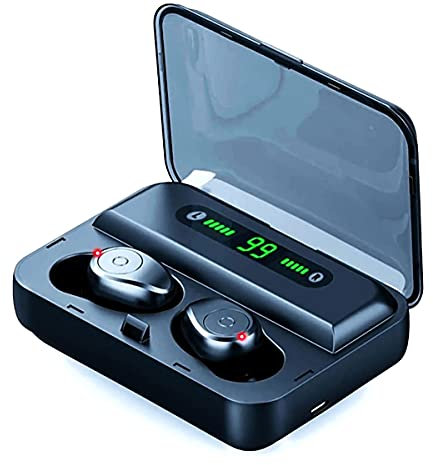 True Wireless Earphones Earbuds in-ear Headphones For all Smart Mobile Phones Stereo Sound 20H Playtimes Mic Single/Twin Mode for Running, Sport,LCD Digital Display Charging Case