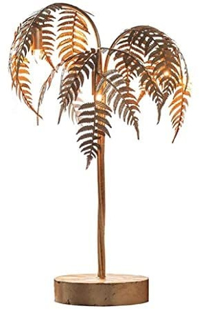 86cm Art Deco Table Lamp Metal Palm Tree Table Light with Golden Finish 3- Light Gold Tree Decoration for LED E14 for Living Room Bedroom, Gold