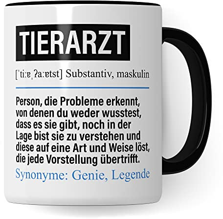 Tasse Tierarzt lustig, Tierarzt Geschenk Beruf, Spruch Kaffeebecher Tierärzte Geschenkidee, Beruf Tier-Arzt Kaffee-Tasse Teetasse Becher