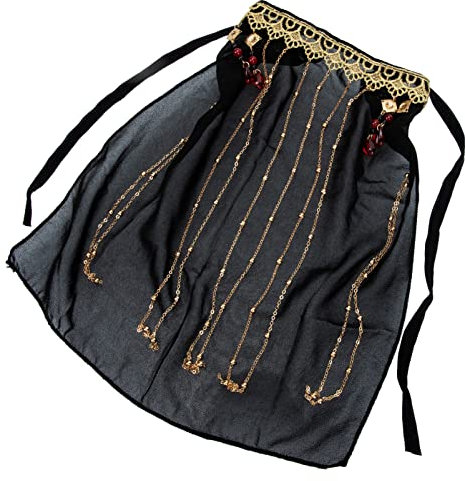 Beaupretty Antiker Schleier Weißer Gesichtsschleier Tribal Gesicht Schleier Gesichtsschleier Mit Quaste Schleier Für Den Bauchtanz Chinesischer Gesichtsschleier Cosplay Fräulein Stoff Vorhang