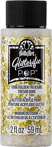 Folkart Glitterific Pop Acrylic Paint 2oz-Golden Treasure -FAGP2OZ-11996