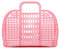 BABANA Große Plastikgelee-Taschen - Wiederverwendbarer Geschenkkorb | Strandtasche, Markt-, Osterkorb (Blassrosa)