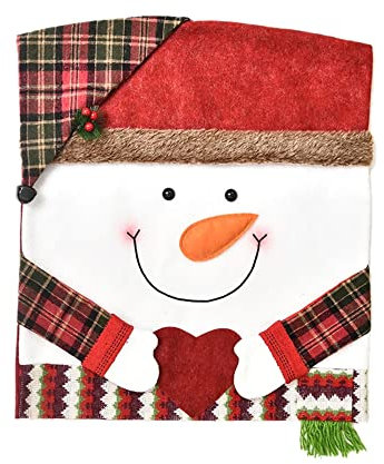 Weihnachtsstuhl-Rückenbezüge, 6 Stück, rot, Weihnachts-Stuhlhussen mit umweltfreundlichem Kunstleder, Weihnachtsstuhl-Rückenbezüge für Zuhause, Urlaub, Esszimmer, Neue Weihnachtsstuhl-Dekoration