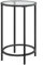 Yaheetech Mesita Auxiliar de Vidrio Templado Mesa Lateral de Cristal para Sofa Redonda Mesita de Noche para Salón Mesa de Café Pequeña Negro 40,5 x 40,5 x 61 cm
