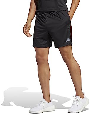 adidas Herren Workout Base Shorts, Black / Bright Red / Transparent, M