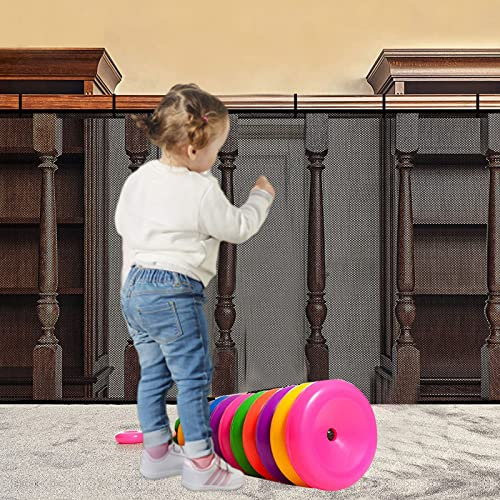 Child Safety Net, Stairs Protective Netting, Mesh Rail Guard, Railing Stairs Netting, Stairs Guard Protective Netting, Resistant to Pulling and Tearing, Keeping Kids and Pets Safe, 2m x 79cm, Black