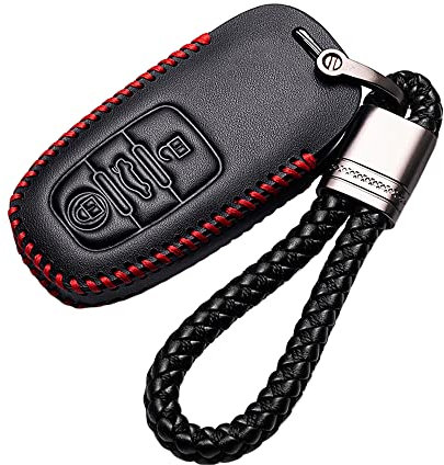 ontto Autoschlüssel Hülle Passt für Audi A4 A1 A3 S4 B7 B8 A6 A5 A7 A8 Q5 S5 S6 Q7 PU Leder Schlüsselhülle Schlüsselbox Schutzhülle Schlüsselanhänger Schlüssel Etui 3 Taste-B Rot