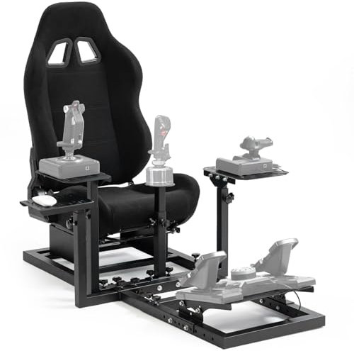 Dardoo G920 Flight Racing Simulator Cockpit mit ergonomischem Sitz Passend für Logitech/Hotas Warthog/Thrustmaster G29 G923 T150,PC,Verstellbarer Lenkradständer,Ohne Rad,Pedal,Handbremse & Joystick