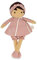 KALOO - Tendresse - Meine Erste Stoffpuppe Amandine - 40 cm Große Puppe - Musselinkleid - Dunkler Teint - Personalisierbares Band - Ab Geburt, K200014