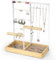 Winter Shore Organizer Schmuck mit 4 Ebenen - 48 Löcher für Ohrringe, 6 Haken für Halsketten - Ohrringe, Ringe, Uhren, Armbänder & Kettenständer Schmuck - Deko-Schmuckständer Weiß Metall & Holz
