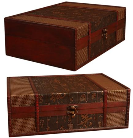 DECHOUS Holz-aufbewahrungsbox Für Schreibtisch Große Dokumentenbox Vintage Stil Zum Aufbewahren Von Büchern Kleinigkeiten Und Schmuck