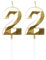 Yiran Kerzen zum 22. Geburtstag, goldene Zahl 22, Happy Birthday-Kerzen, Kuchendekoration, Dekoration für Geburtstagsparty, Hochzeitstag, Feier