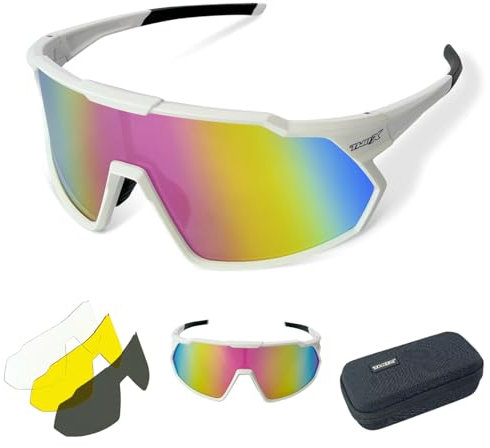 TWO-X Sportbrille Speed verspiegelt Laufbrille Fahrradbrille Rad-Sonnenbrille Half Weiss pink