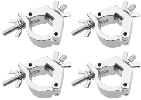 Create idea 4Pcs Gancho Aleación Aluminio Abrazadera Gancho Armadura Abrazadera en O Medio Gancho Gancho Luz Escenario para Suspensión Luz Escenario Abrazadera de Tubo 28-35mm