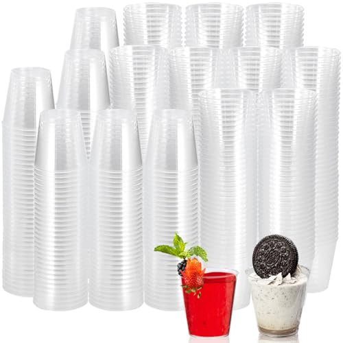 LOSYHU 500 bicchierini da shot in plastica dura trasparente, 30 ml, resistenti, riutilizzabili, bicchierini da shot da 28,3 g, bicchieri da degustazione in plastica, per feste, matrimoni, compleanni,