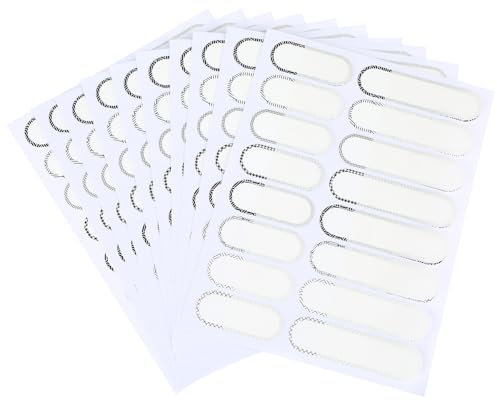 80 Stück Wasserfeste Etiketten Selbstklebend Flaschenetiketten Wiederverwendbare Personalisierte Namensschilder Namensaufkleber für Versiegelte Gläser Flaschen Klebeetiketten (10 Blatt)