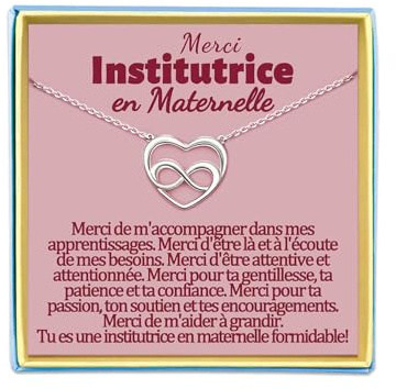 Belle Fille Collier Maman Cadeau Soeur de Coeur Meilleure Amie Mamie Tata Niece Marraine Demande Filleule Cousine Copine ATSEM AESH Nounou Maitresse Institutrice Maternelle Bijou Idee Original Noel