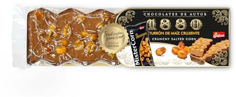 1880 - Turrón Chocolates de Autor de Maiz Crujiente Mistercorn 200g, Tableta Chocolate con Leche, Textura Cremosa y Crujiente, Calidad Suprema, Turrón clásico, Artesanal, Sabor a Quico