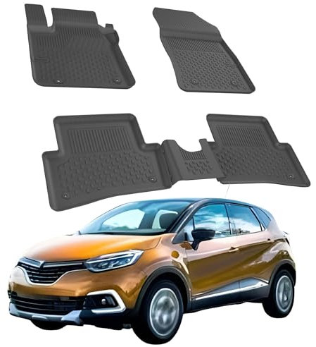 Sahler Fußmatten Automatten kompatibel mit Renault Captur 2013-2019 | 4.5D Premium TPE Gummi Antirutsch Gummimatten Wasserdicht Car Auto Matte Schwarz