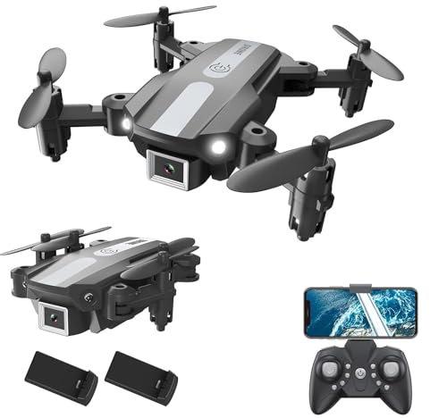 Wipkviey Drohne mit Kamera 1080P, T25 Mini RC Quadrocopter mit FPV WiFi Übertragung, Faltbar FPV Drohnen, Headless-Modus, Schwerkraft kontrolle, für Anfänger, mit 2 Batterien