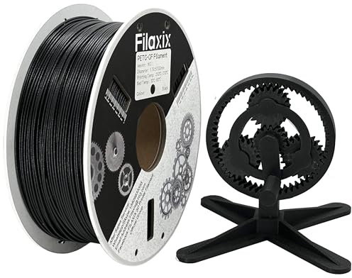 Glasfaser PETG Filament 1,75mm,Hohe Steifigkeit & Festigkeit,Ausgezeichnete Dimensionsstabilität,Witterungsbeständig & Haltbarkeit,Kompatibel mit Bambus LAB FDM 3D-Drucker,1KG,Schwarz