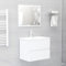 DYRJDJWIDHW mobile bagno completo con lavabo,mobiletto per bagno con lavandino in ceramica,Set Mobili da Bagno 2 pz Bianco in TruciolatoAdatto per bagni, cucine