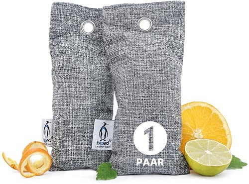biped FRESH! Schuhdeo gegen Geruch und Schweiß - Schuhkissen mit Bambus Aktivkohle & Citrus Duft - Geruchsentferner für alle Schuhe und Sporttaschen z2812(2 Stück)
