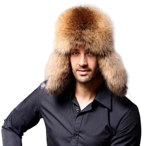 YEKEYI Trappermütze, Wintermütze, russische Mütze, für Herren und Damen, Pelzmütze mit Kaninchenfell, Fliegermütze, winddicht, 02-khaki, Einheitsgröße