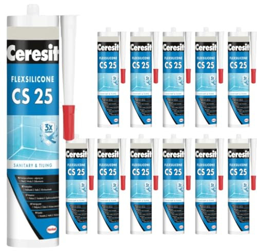 Silicone sanitaire CS25 gris marbré pour l'intérieur et l'extérieur, salle de bain et cuisine, résistant à la moisissure, résistant aux UV, au vieillissement et aux intempéries, élasticité durable,