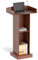 jxgzyy Rednerpult Holz Podium mit 2 Stöckig Aufbewahrungsregal Podiumständer 60cm × 41cm × 120cm für Klassenzimmer, Büro, Restaurant, Seminar, Hochzeit, Kirchen