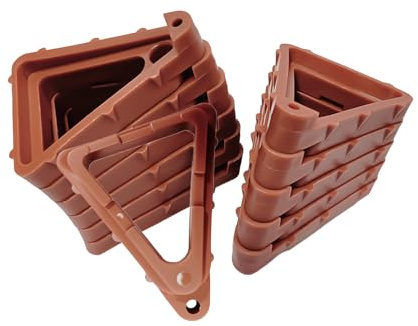 Sgphrzlt 12PCS Large Pot Risers for Outdoor Indoor Planters, Non-Slip Triangular Plant Pots Feet Outside, Invisible Flower Pot Toes Stand Lifter for Drainage & Airflow (Brown)