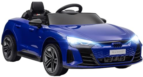 HOMCOM Voiture Électrique Enfant 12 V Télécommande Parentale Bleu Foncé | Véhicule Électrique, Max. 5 Km/h, Effets Sonores, Lumineux, Audi RS E-tron GT