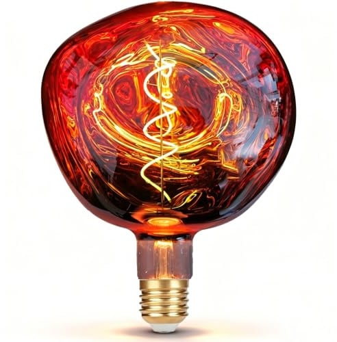 Vanpus Übergroße Riesen LED-Lampe, 6W Große Edison-Birne, Dimmbar, ⌀150 Steinform Warmweiß 2700K, Roségold E27 Sockel, Flackerfrei, 1 Stück