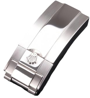 ROUREOX Uhren Ersatz Verschluss 316L Edelstahl Uhrenarmband Faltschließe für Rolex Submariner Series-Glänzendes Silber 16mm