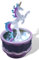 Caja de música giratoria de cristal con diseño de unicornio con espejo para la melodía de la belleza durmiente.