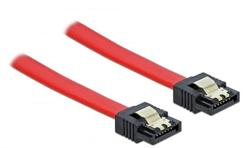 2x DELOCK Kabel SATA III 100cm rot ge/ge Metall