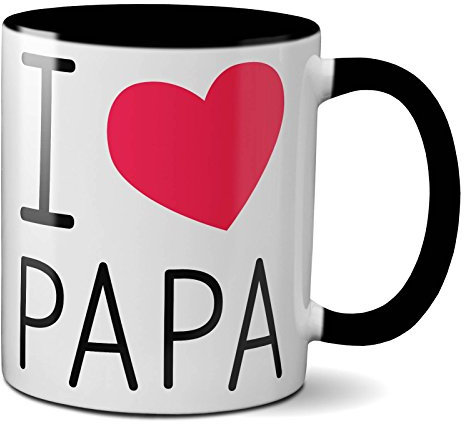 Papayana 1030 I-Love-Papa Tasse imprimée des deux côtés 325 ml Noir