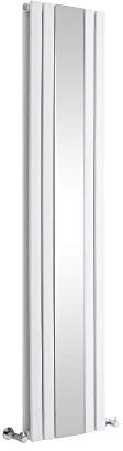 Milano Icon White Vertical Double Flat Panel Radiator Full Length Mirror - 1800mm x 385mm