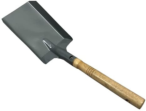 Selections Metal Fireside Shovel for Ash, Coal and Debris with Wooden Handle in French Grey