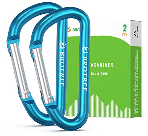 Brotree Karabiner Klein Karabinerhaken mit Schlüsselanhänger für Camping, Schlüssel, Rucksack - 6cm D Ring