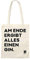 HALM Der Jute Beutel - Am Ende ergibt alles einen Gin - Jutebeutel Bedruckt Weiß - Einkaufstasche Einkaufsbeutel Tote Bag aus 100% Bio-Baumwolle - GOTS zertifiziert